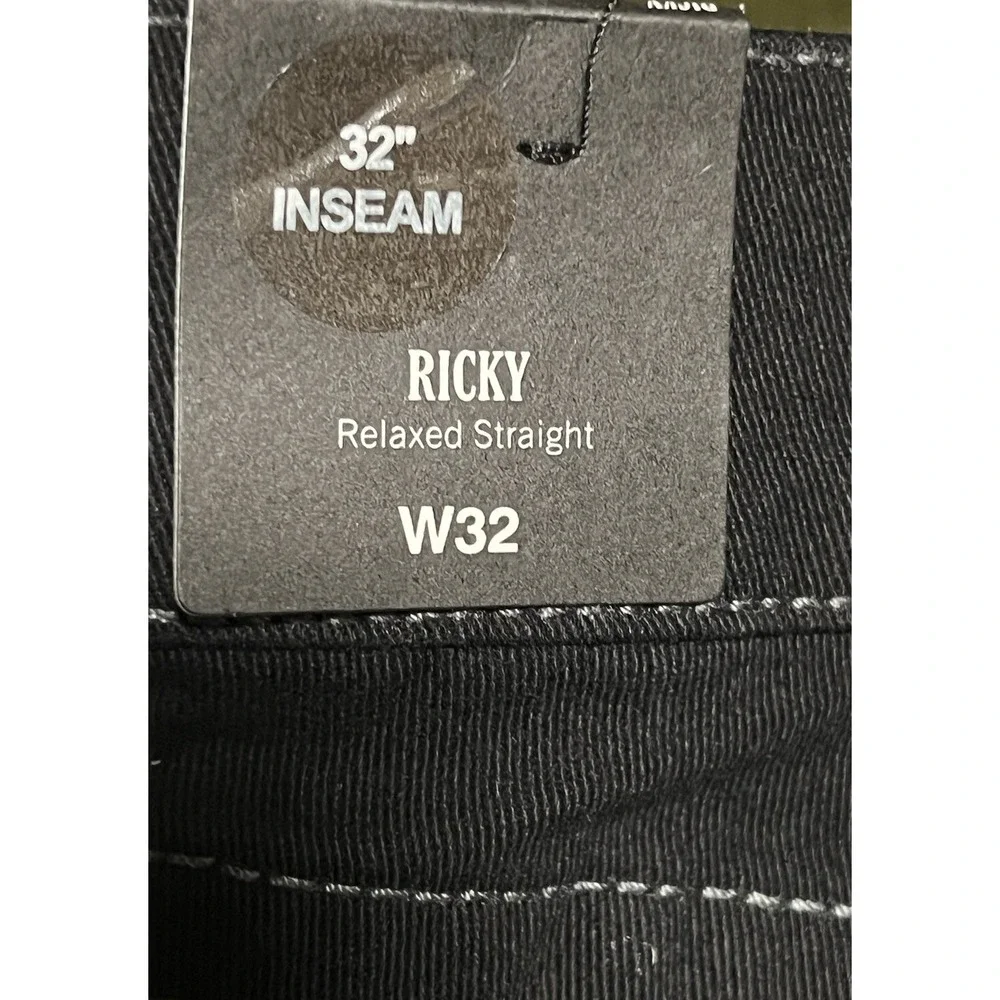 $159 NWT  True Religion Ricky‎ Flap Relaxed Jeans Black WORLD TOUR BUDDHA 32x32